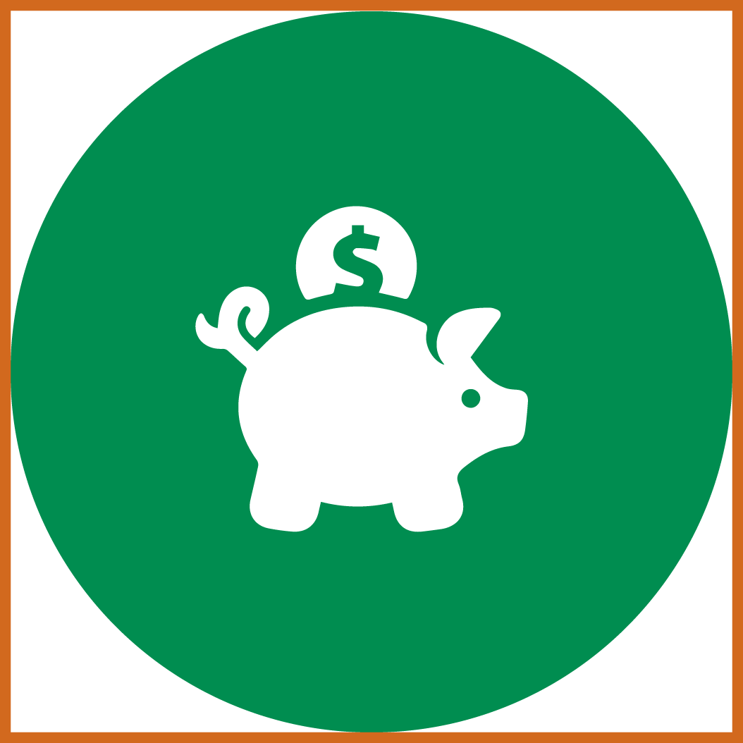 Green Clipart Piggy Bank - Financial Wellness Icon (1054x1054), Png Download