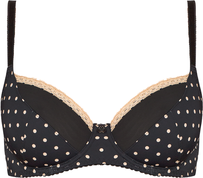 Spot Black & Nude 3 Piece Set Seta04 2055black/nude - Brassiere (968x896), Png Download