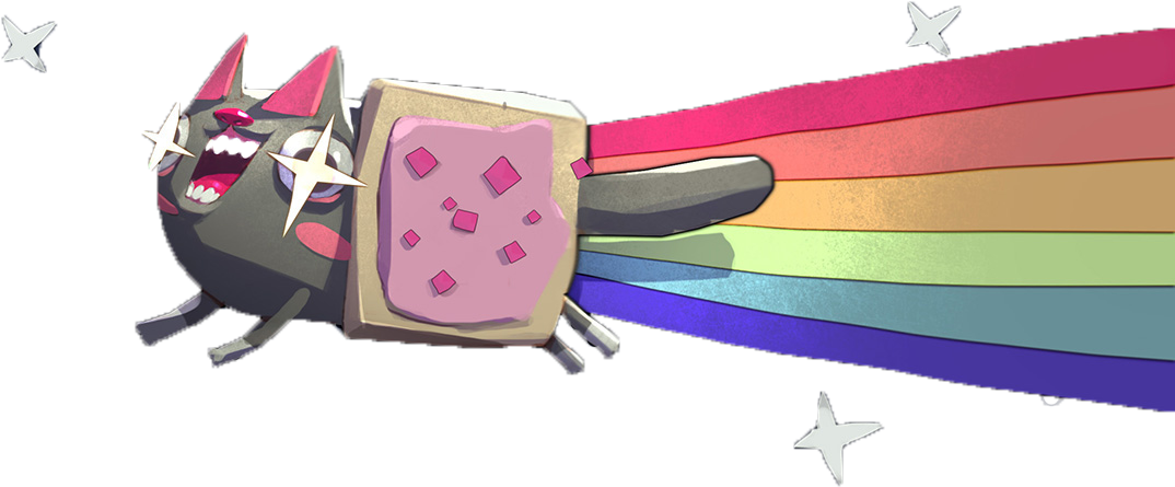 Nyan Cat Clipart Rainbow Cat - Nyan Cat Gato Arcoiris (1114x600), Png Download