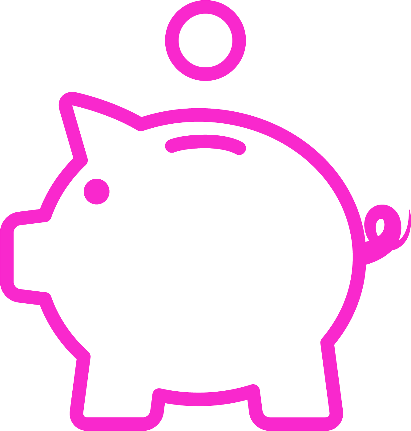 Piggybank - Draw A Piggy Bank (1335x1401), Png Download