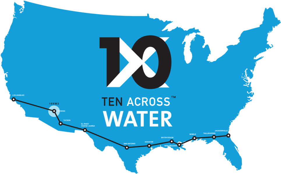 10x Water Map - Usa Country Outline (1000x623), Png Download