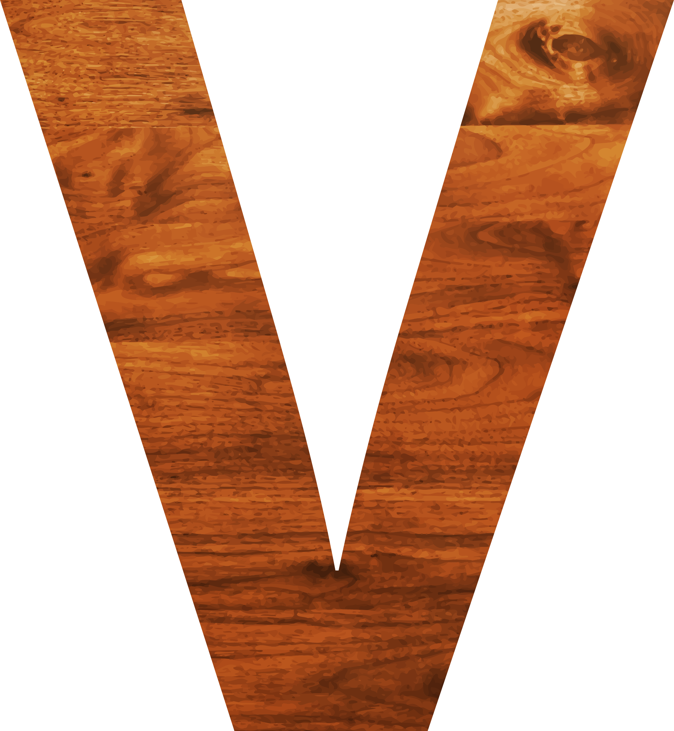 Big Image - Clipart Letter Wood V (2212x2400), Png Download