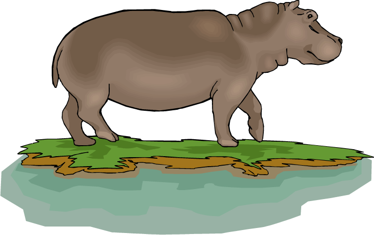 Free Hippo Clipart - Hippo In Rivers Clipart (750x471), Png Download