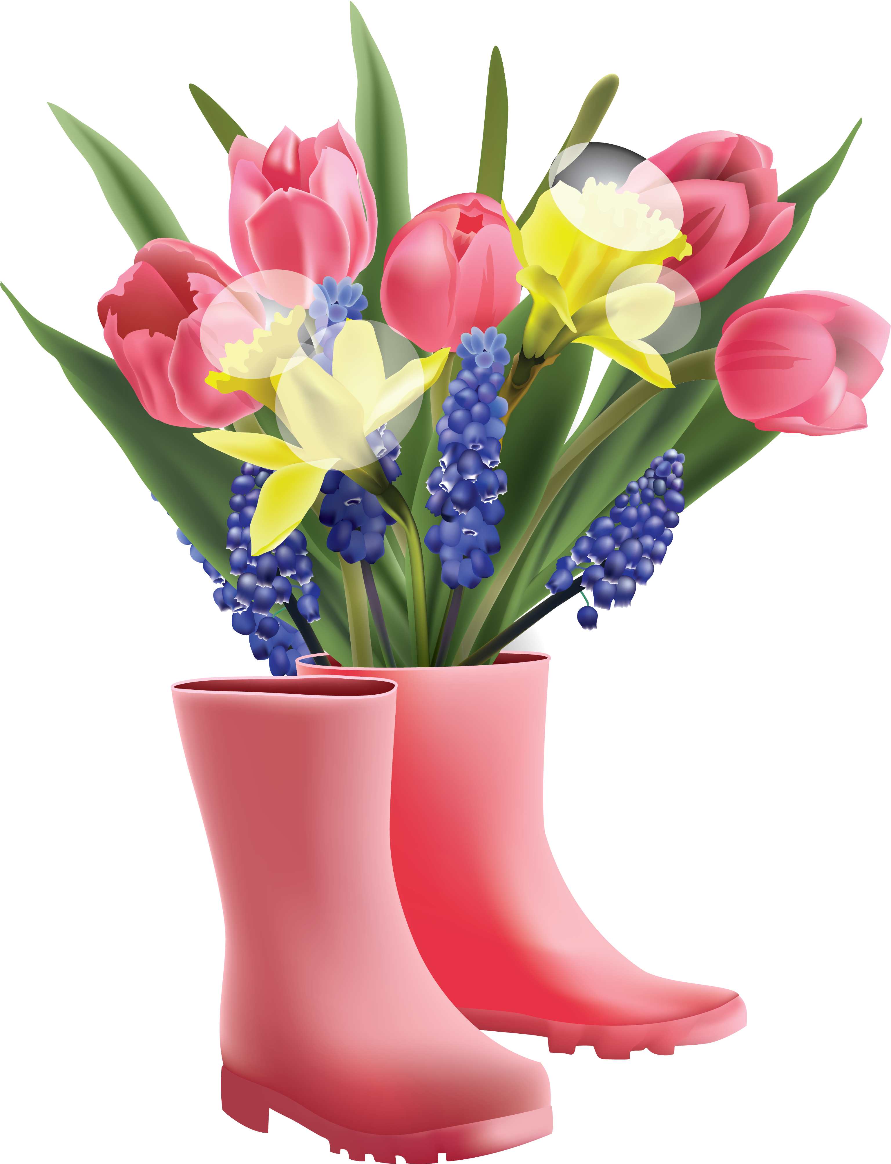 Flower Bouquet Clip Art - Открытки 8 Марта Кошки (3072x4010), Png Download
