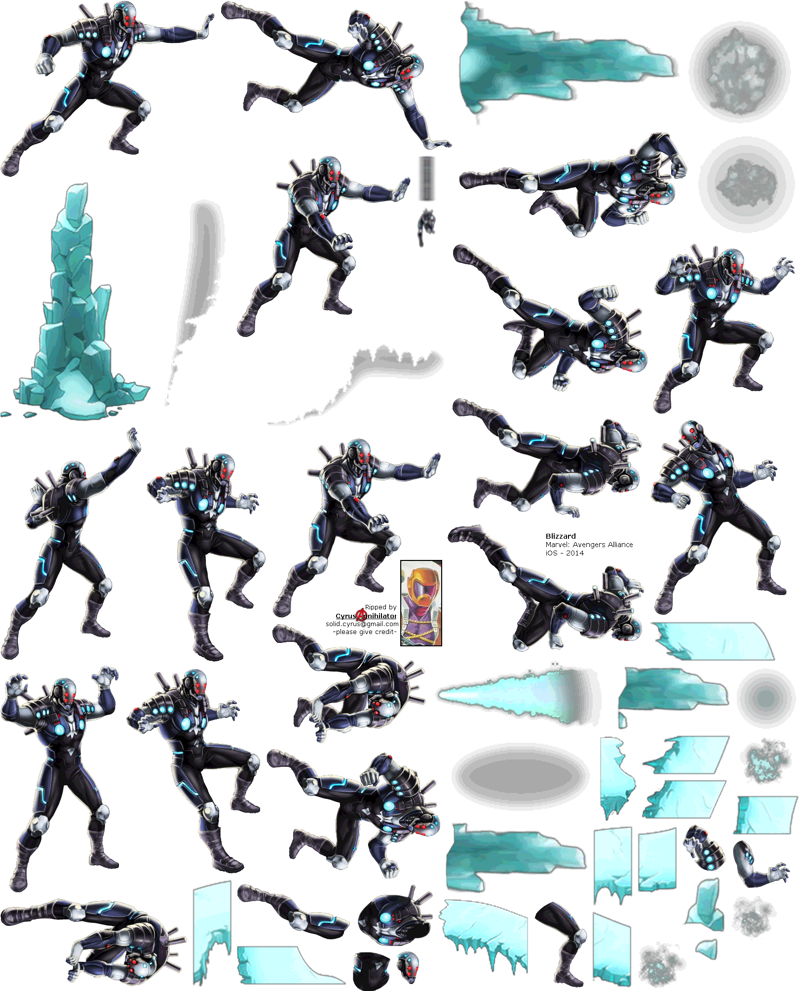 Click For Full Sized Image Blizzard - Marvel Blizzard (1636x2022), Png Download