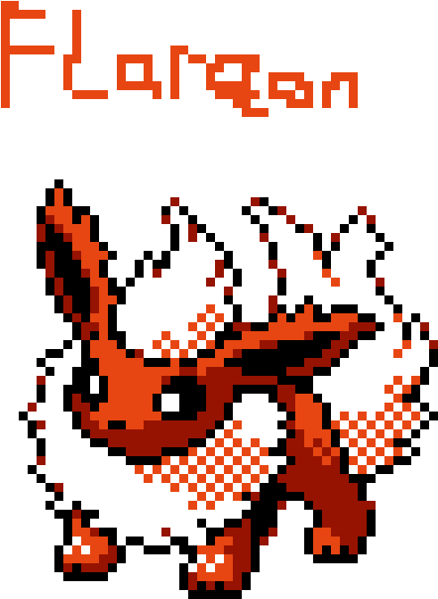 Flareon Direct Image Link - Flareon Pixel Art (530x700), Png Download