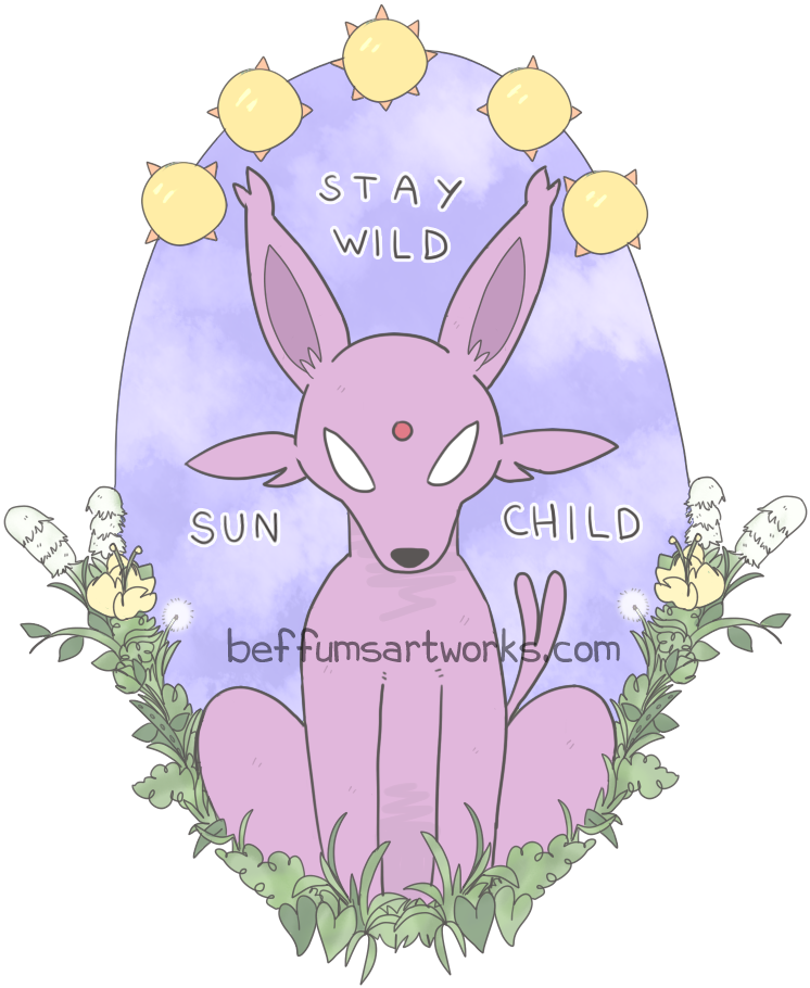 Stay Wild Sun Child [a5 Print] - Moon (800x1200), Png Download