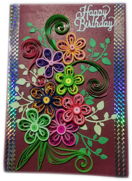 Greeting Card Flower Bunch With Light Brown Background - Floral Design (600x800), Png Download