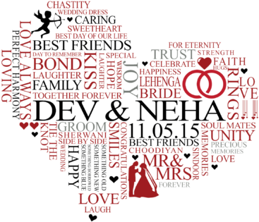 Personalised Word Art Gifts - A&f (384x384), Png Download