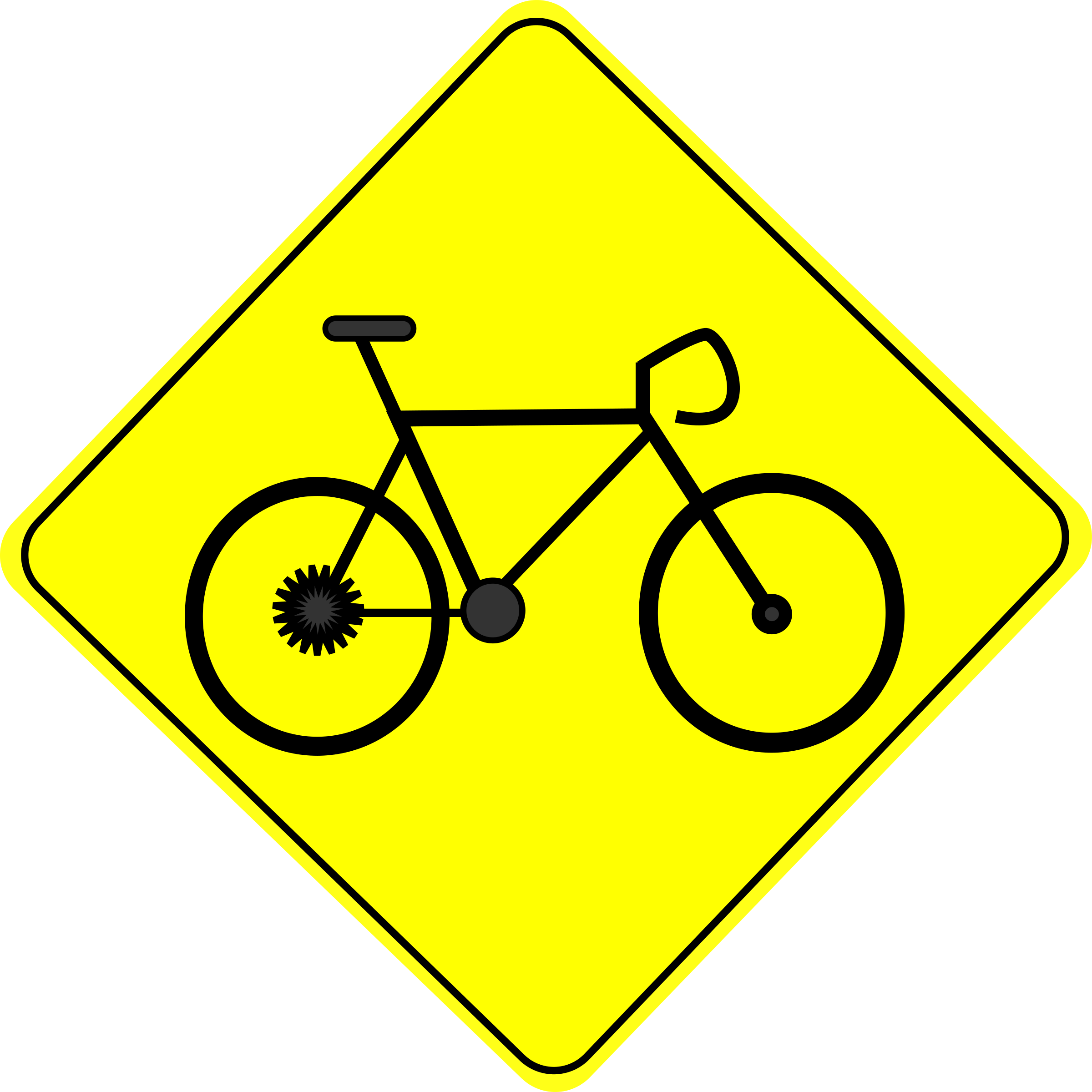 This Free Icons Png Design Of Bike Crossing Caution (2400x2400), Png Download