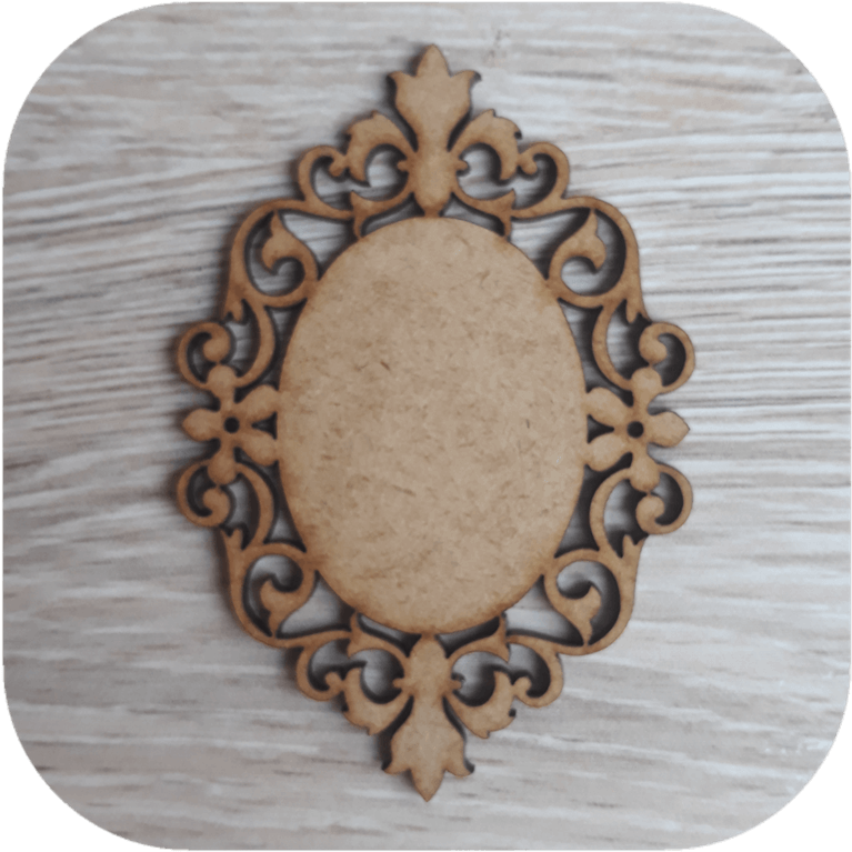 Placa Moldura Oval Arabesco Floral Em Mdf - Picture Frame (850x850), Png Download