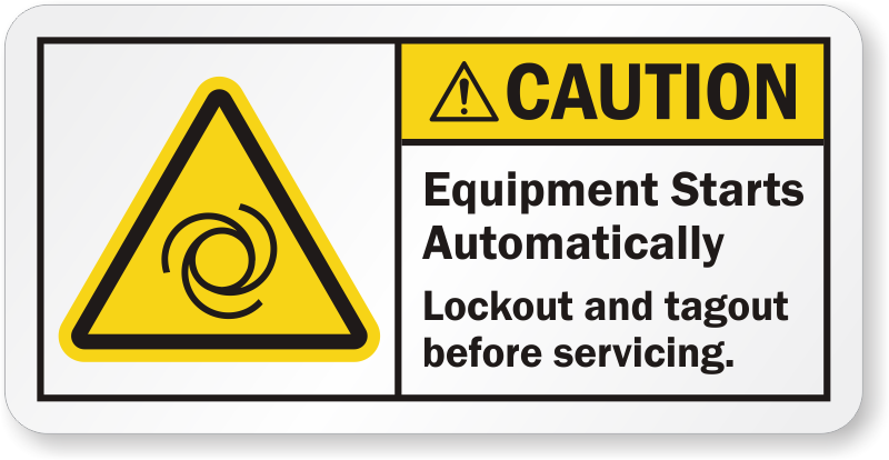 Zoom, Price, Buy - Caution Equipment Starts Automatically (800x414), Png Download