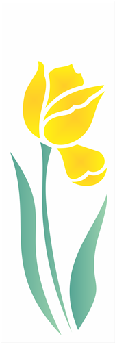 Stencil Opa 1870 Flor Tulipa I 10×30 Cm - Tulip (500x500), Png Download
