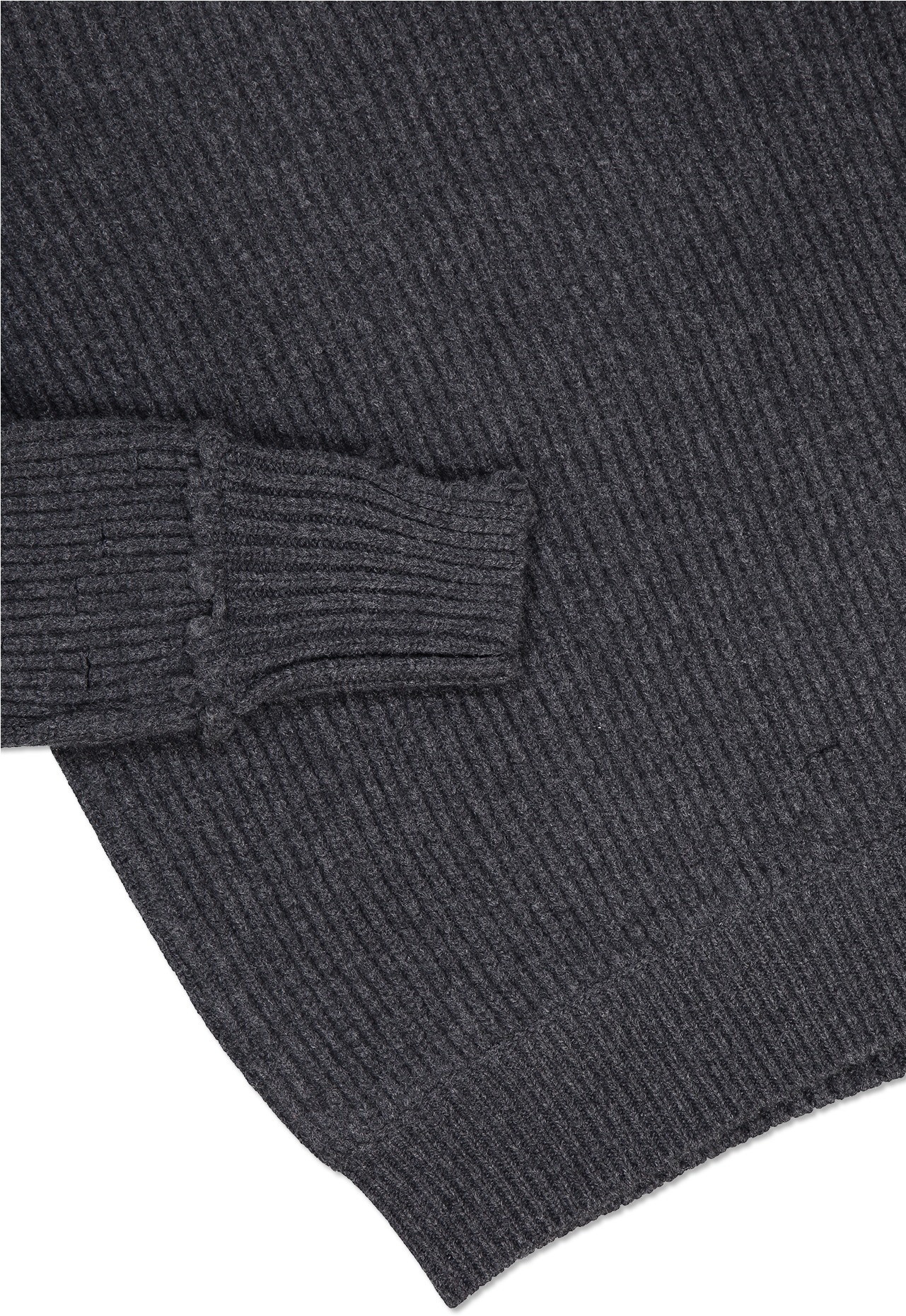 Distressed Yak Cashmere V-neck Sweater Charcoal - Woolen (1280x1920), Png Download