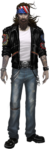 Male Biker Costume - Biker Avatar (258x535), Png Download