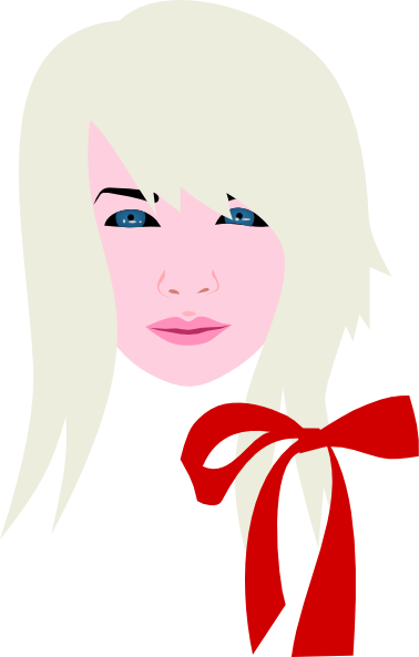 How To Set Use Blonde Female With Red Bow Clipart (378x593), Png Download