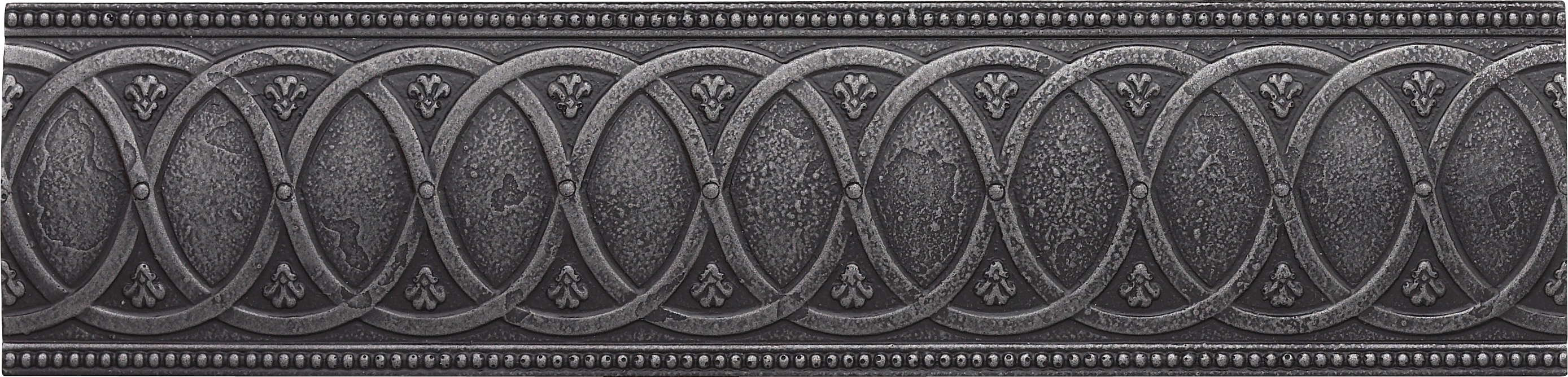 Dorset 3 X 12 Laurel Border Wrought Iron - Motif (2777x668), Png Download