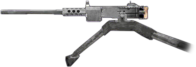 50cal M2 Browning Machine Gun Finest Hour Side - Machine Gun Ww1 Png (700x270), Png Download