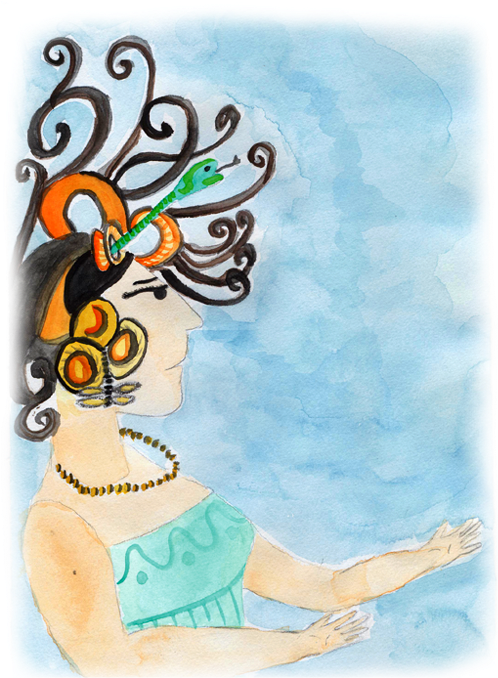Diosa Luna Xcaret031 - Illustration (500x700), Png Download