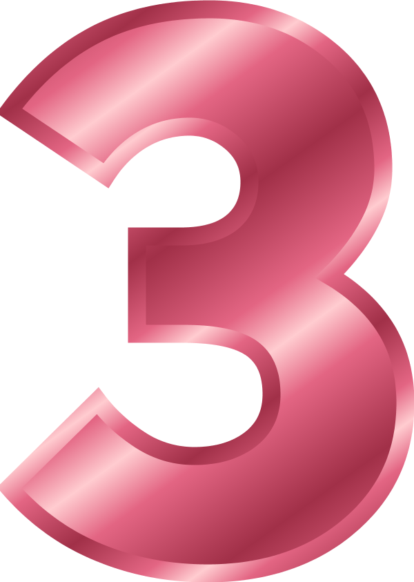 Clipart Numbers Watercolor - Number 3 Color Pink (600x843), Png Download