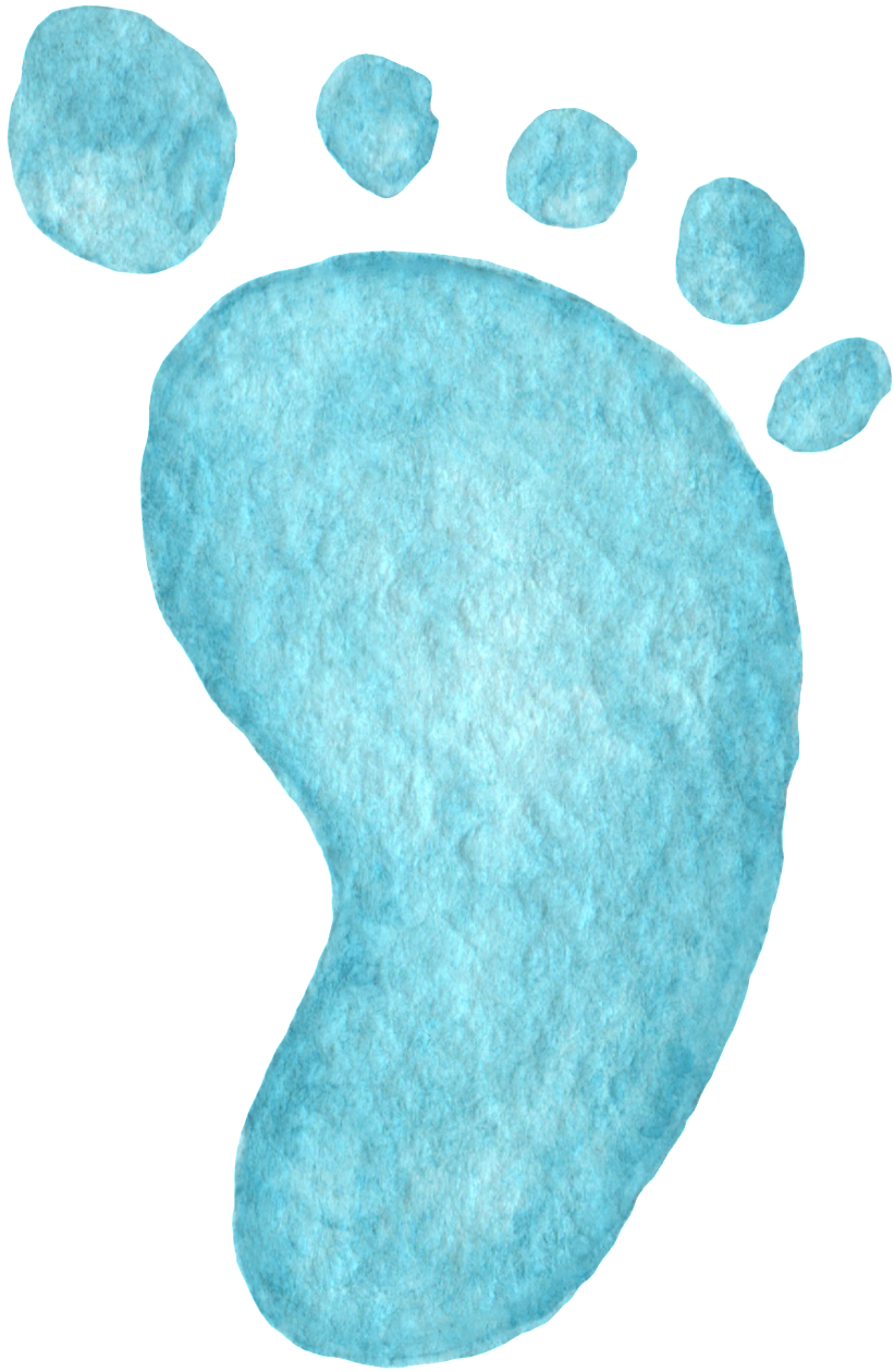 This Graphics Is Ice Blue Footprint Transparent Decorative - Baby Feet Logo (1024x1565), Png Download