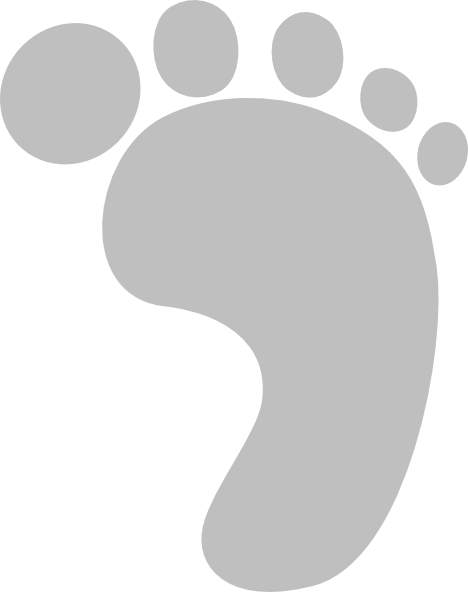 Grey Footprint Clip Art - Baby Footprints Clipart Grey (468x592), Png Download