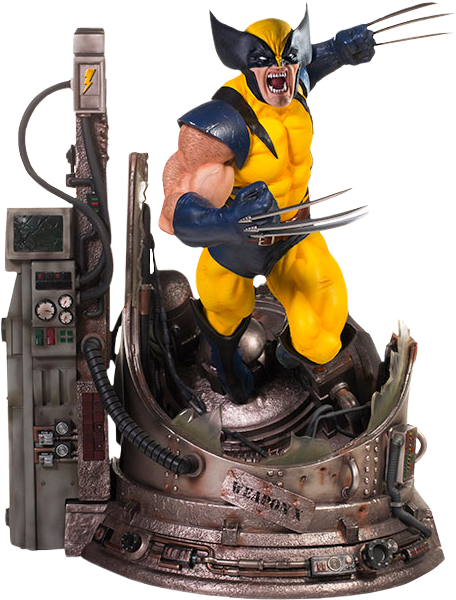 Wolverine 1/4 Scale Diorama Statue - Wolverine Iron Studio 1 4 (456x600), Png Download