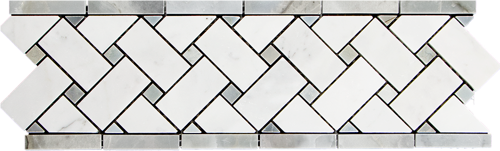 Bianco Gioia W Grey Marble Mosaic Tile Basketweave - Sofa Tables (1024x1024), Png Download