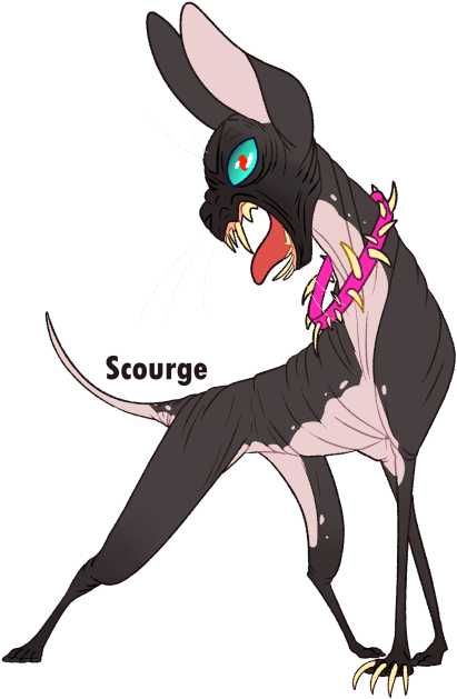 Golden Claws, Hot Pink Collar - Cartoon (540x654), Png Download