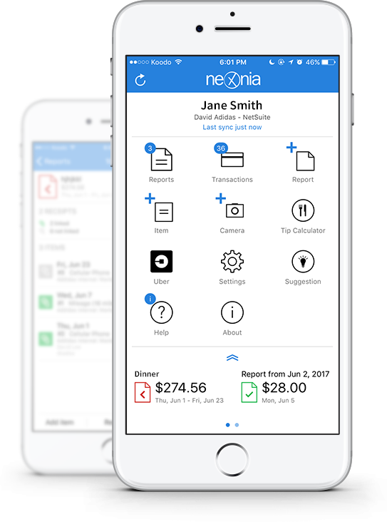 Nexonia Expenses - Iphone (543x732), Png Download
