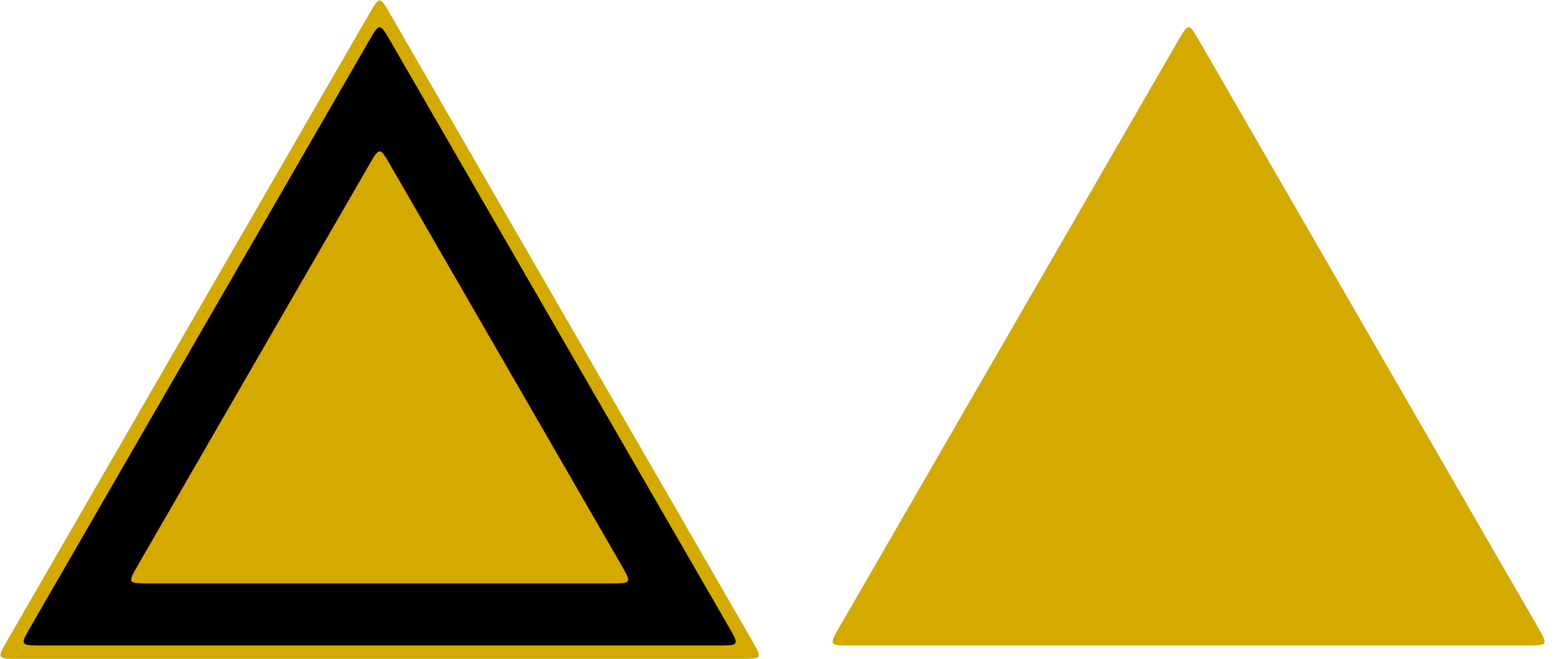 Triangle Sign Model Yellow Stock By Wuestenbrand On - Yellow Triangle Transparent Background (6000x2600), Png Download