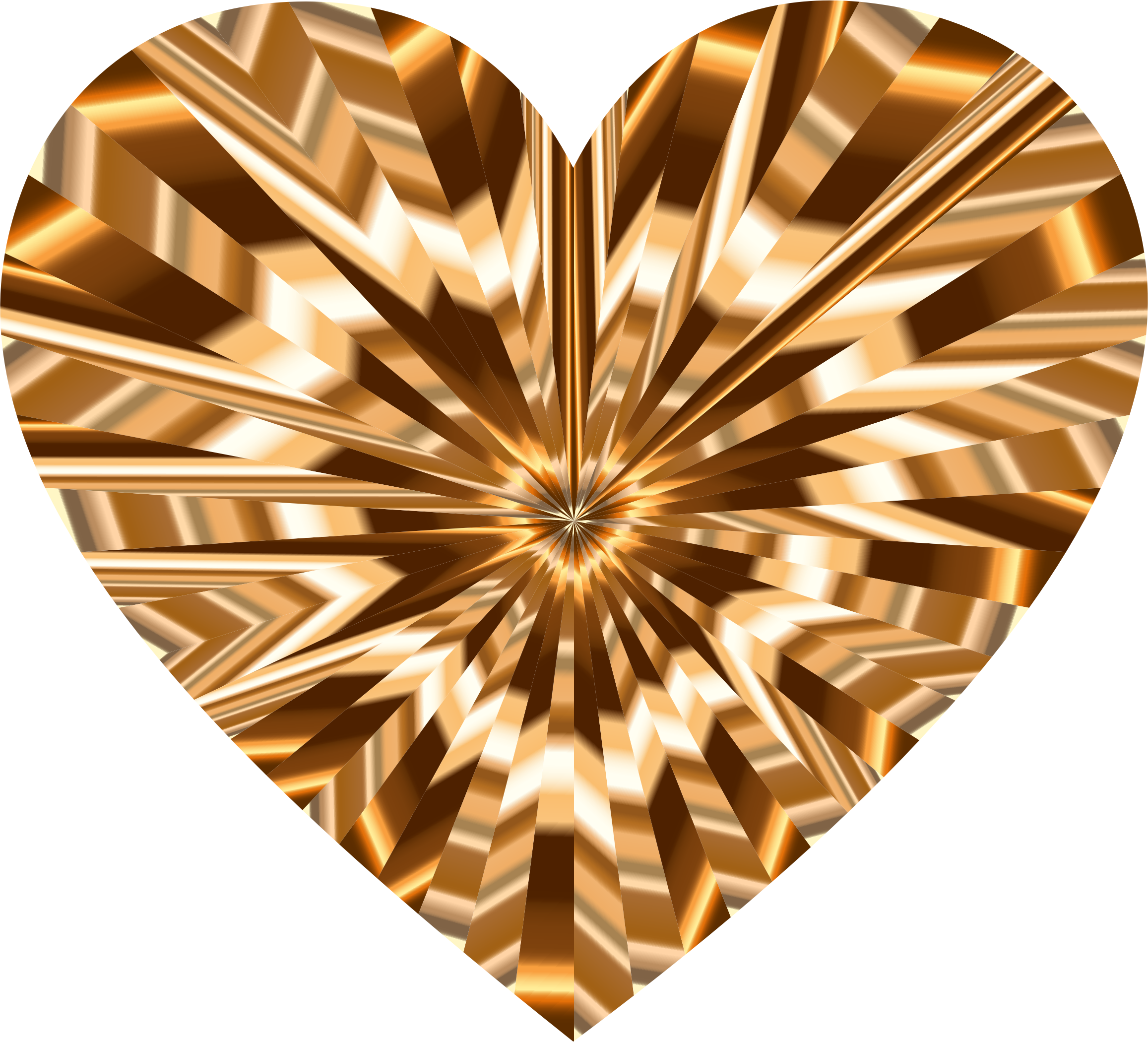 Starburst Heart 9 Jpg Black And White Library - Brown And Gold Heart Png (2314x2100), Png Download