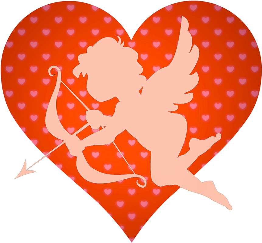 Cupid With Bow Arrow And Heart - Bow And Arrow (1004x999), Png Download