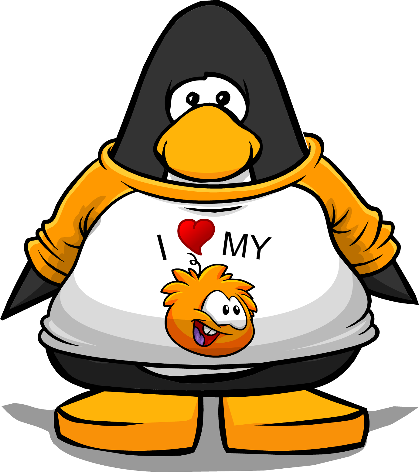 I Heart My Orange Puffle T-shirt Pc - Club Penguin Blue Tux (1380x1554), Png Download