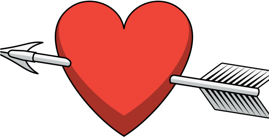 Heart With Arrow Png (860x484), Png Download
