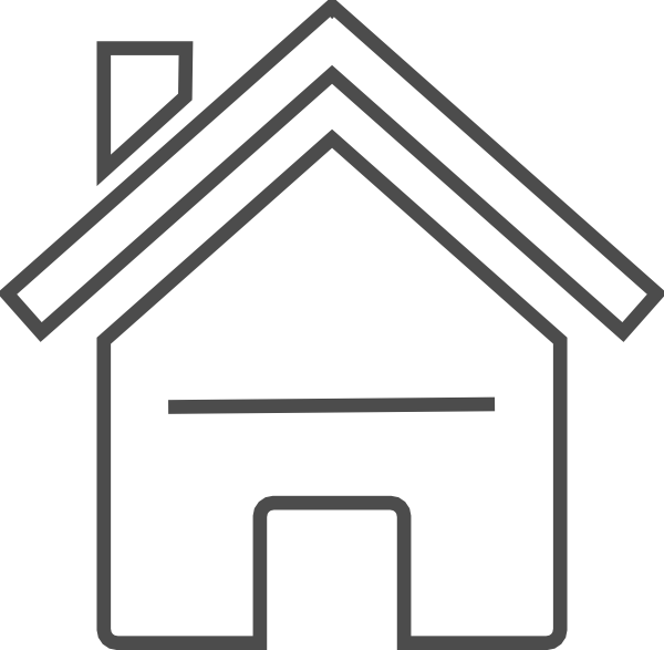 Grey House Clip Art At Clker - Home Outline Vector Png (600x587), Png Download