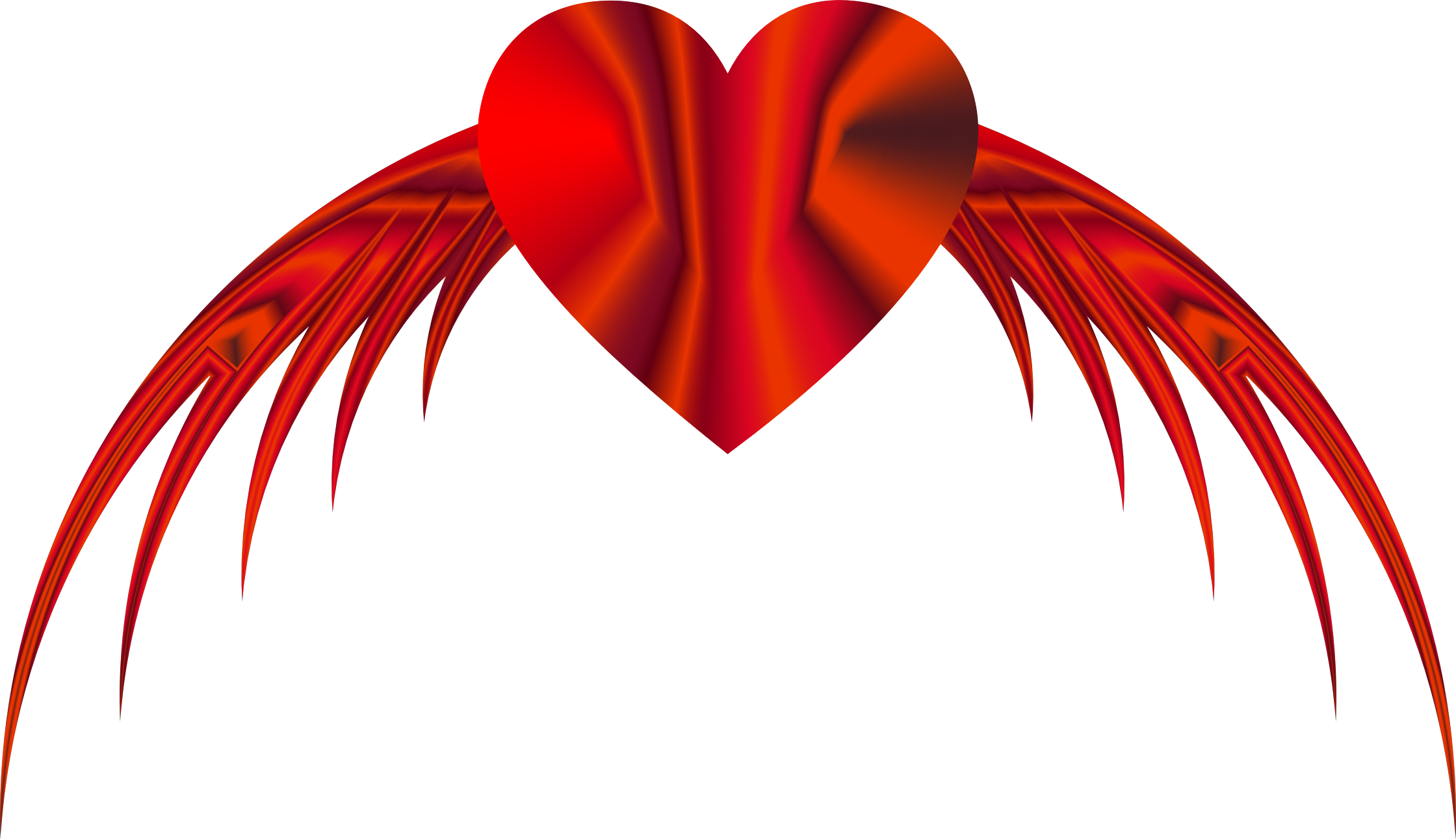 Free Flying Heart Clipart - Clip Art (2240x1292), Png Download