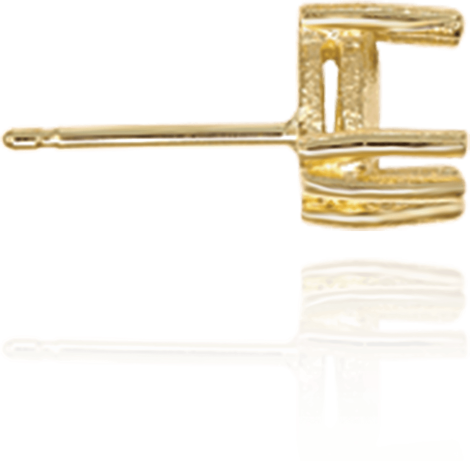 14k Gold Triangle Double Prong Earrings - 14k Triangle Double Prong Earrings (casting) (1500x1500), Png Download