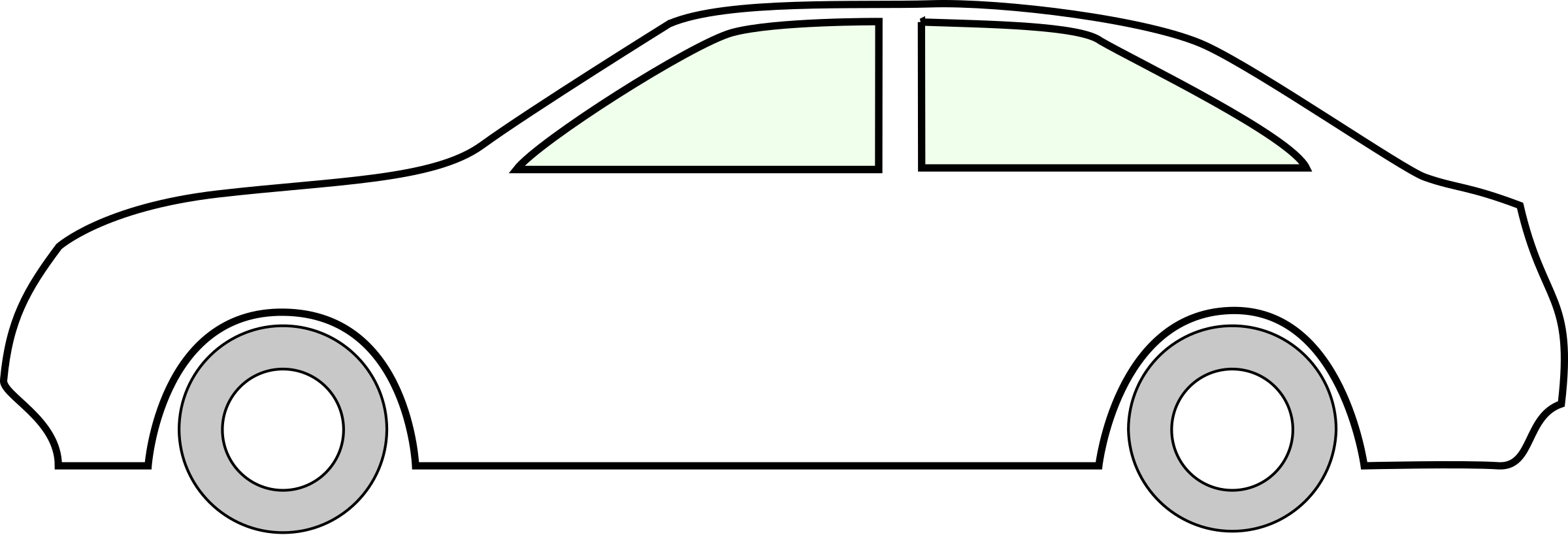 This Free Icons Png Design Of Simple Side Of Car (2400x819), Png Download