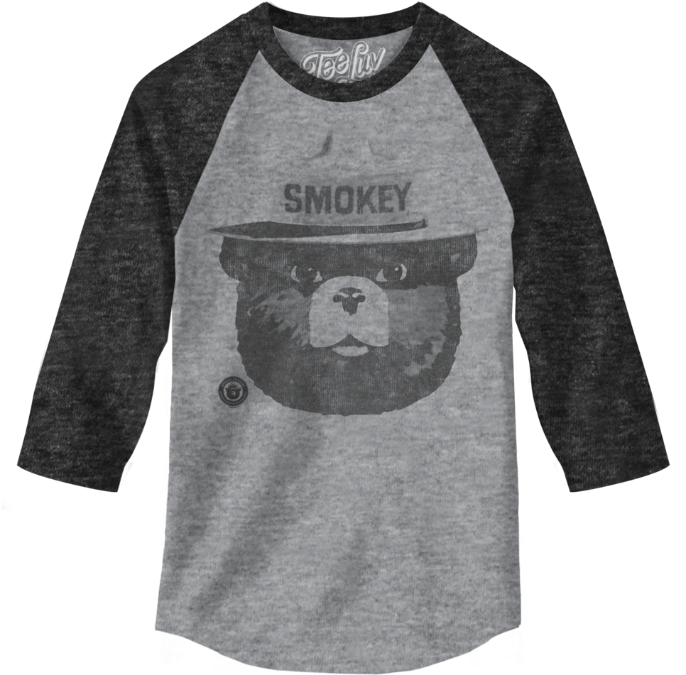 Smokey Bear Raglan - Raglan Sleeve (1017x1024), Png Download