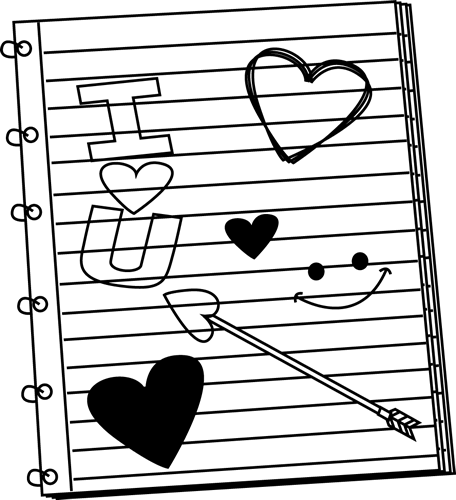 Black And White Valentine - Valentine Day Clip Art Black And White (456x500), Png Download