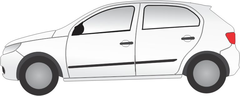 Medium Image - Car Side View Vector (768x308), Png Download