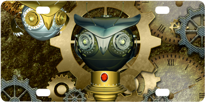 Steampunk, Cute Owl Classic License Plate - Steampunk, Awesome Dark Mechanical Owl Yard Sign (500x500), Png Download