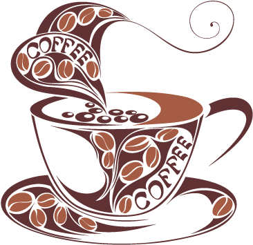 Vinilo Decorativo Taza Cafe Tonos Marron 1647 Png 374 - Tasse De Café Fumante (374x370), Png Download