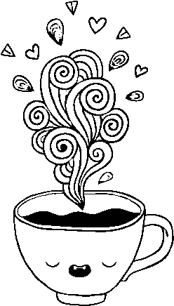 Dibujo De Taza De Café Kawaii Para Colorear - Taza De Cafe Dibujo (600x470), Png Download