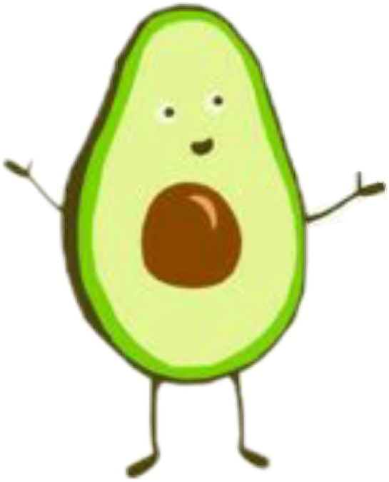 Trumblr Aguacate Sticker Verde - Kawaii Food Food Stickers Transparent Background (545x675), Png Download