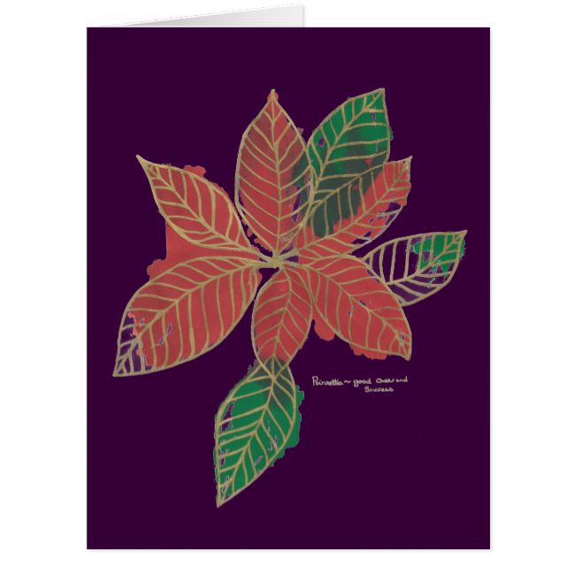 Poinsettia Floriography Inkblot Art Greeting Cards - Greeting Card (650x650), Png Download