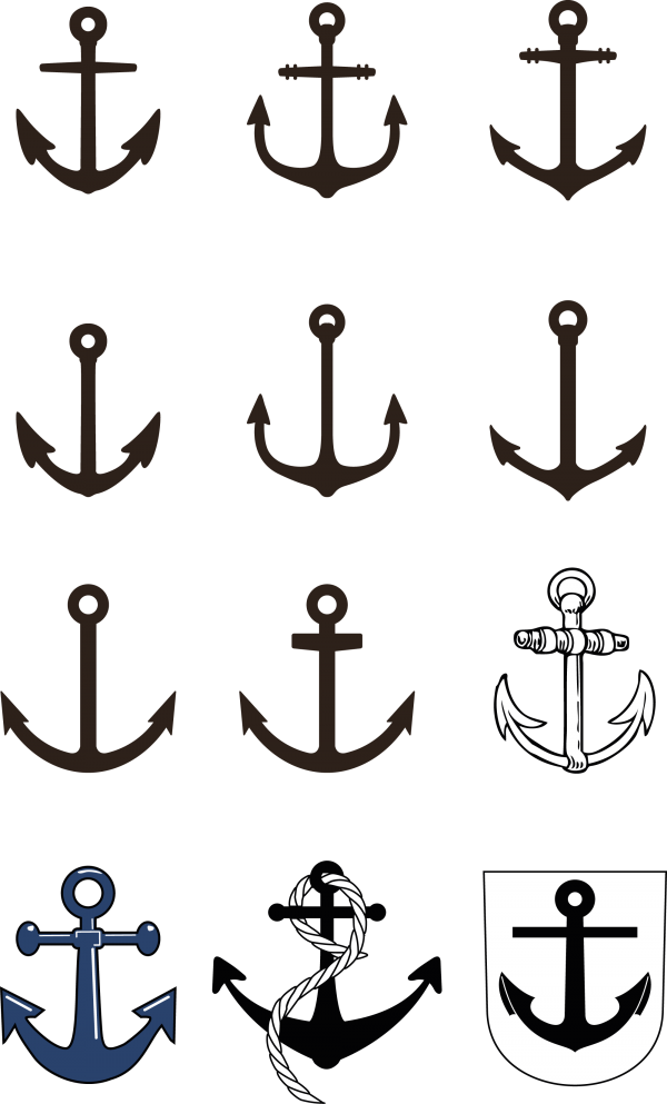 Set Of Vector Images - Anchor (600x993), Png Download