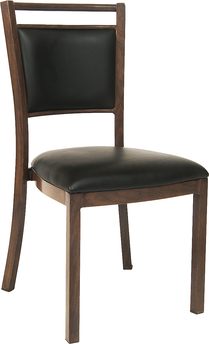 Carlson Metal Wood Grain Chair Upholstered Seat And - Chair (821x1300), Png Download
