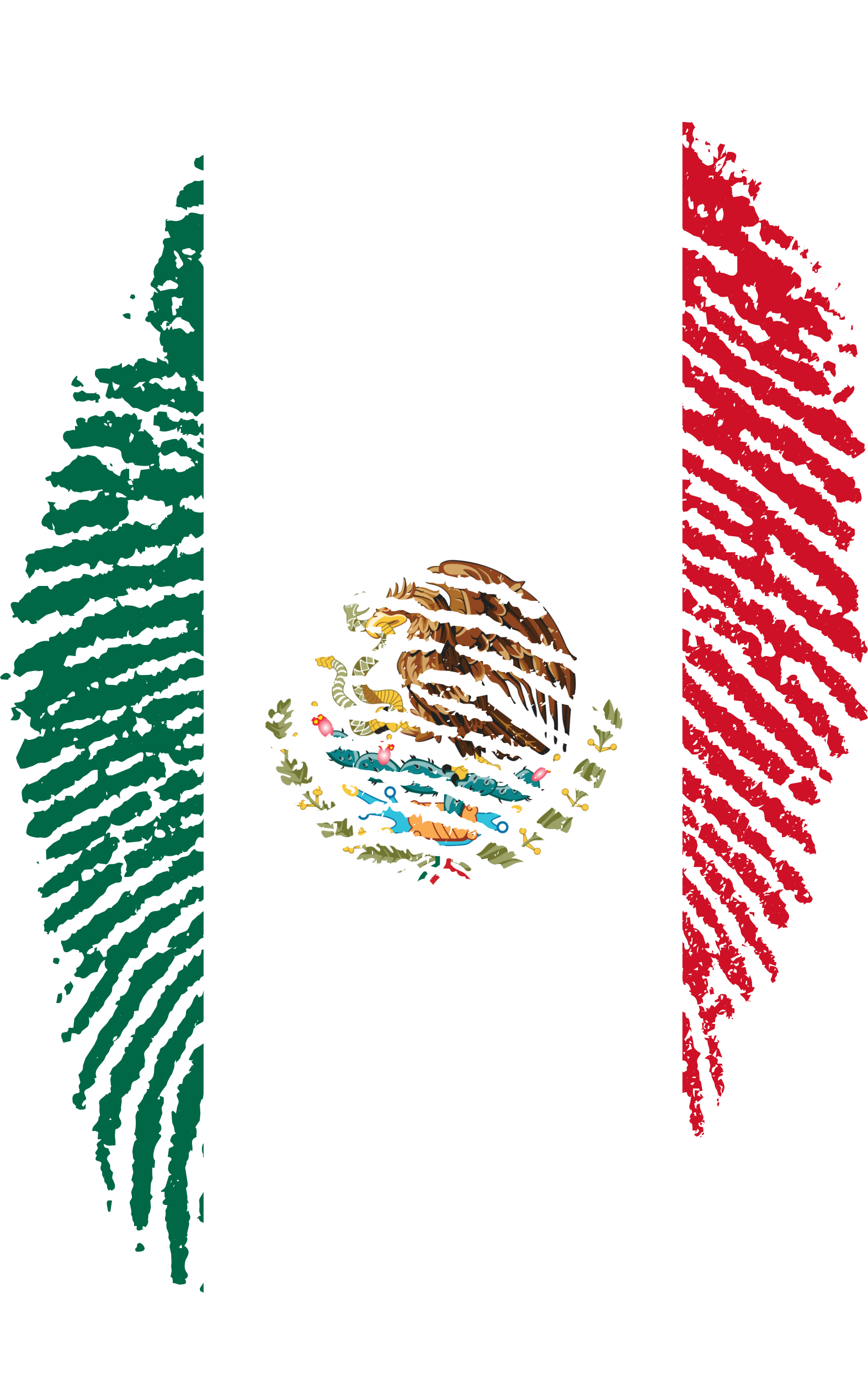 Mexico Flag Fingerprint (1573x2488), Png Download